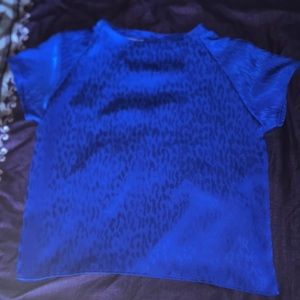 Vintage Blue Leopard Print Blouse Woman’s M